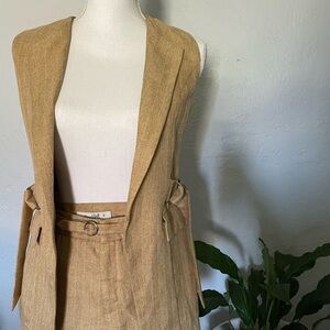 Em&Po Shorts and vest set herringbone print mustard color, made in Philippines